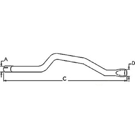 Exhaust Pipe Fits Ford Fits New Holland Tractor 500 600 700 60"" Long 1.75 -  AFTERMARKET, 313810